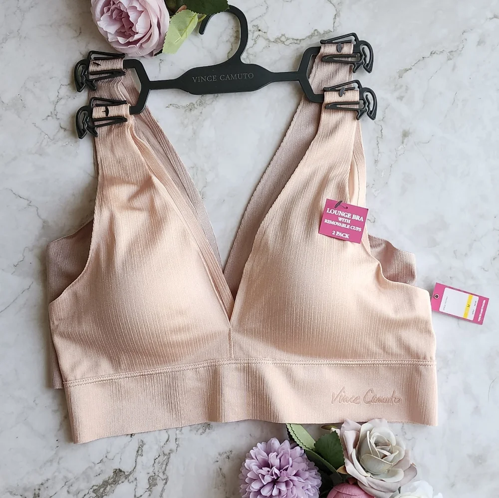 2 Pack Vince Camuto Bras, Sexy Push Up Wireless Free, Size L, NWT